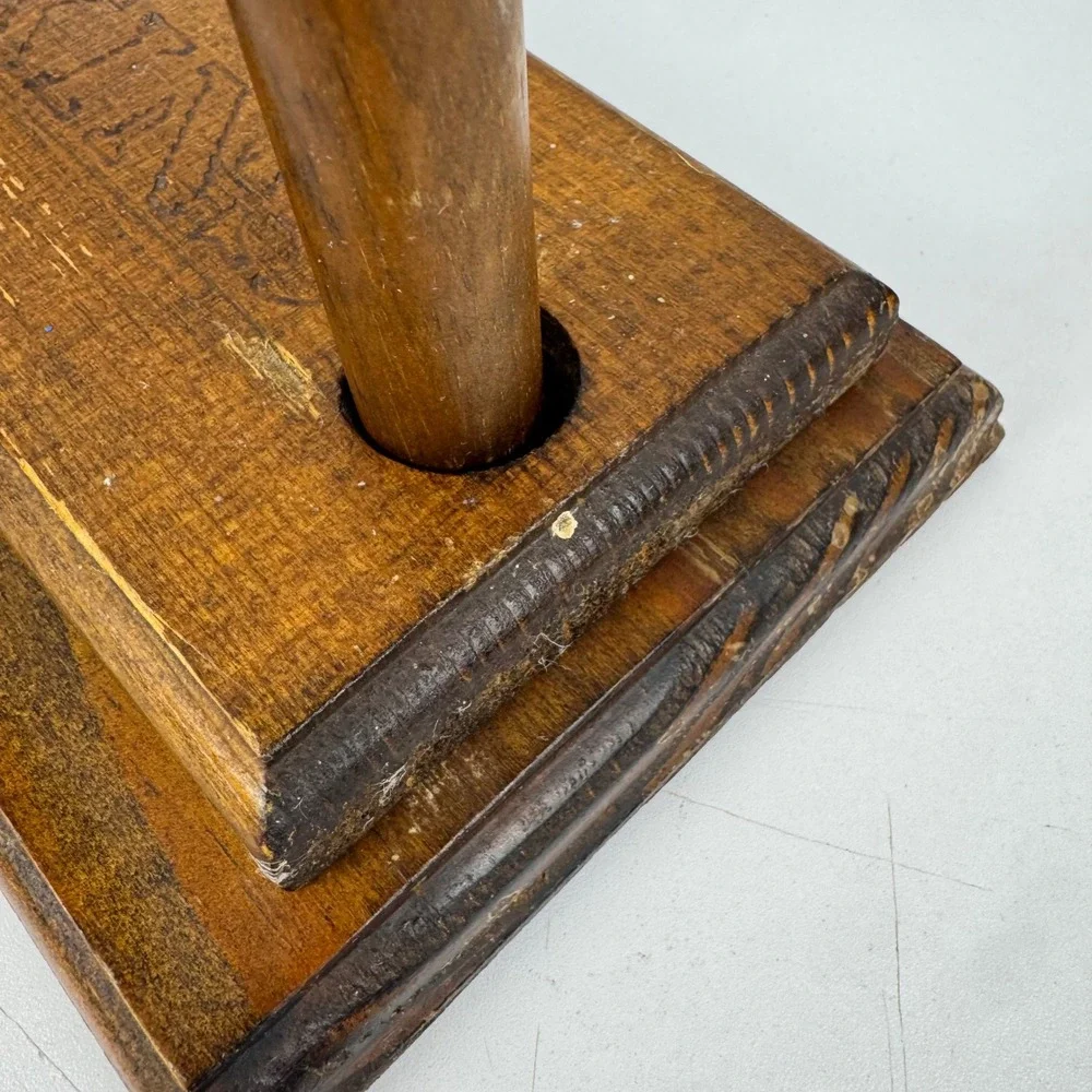 Vintage Wooden Napkin Holder Weighted Two Post Rustic Farmhouse Kitchen Decor‎